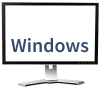 Monitor mit Schriftzug Windows